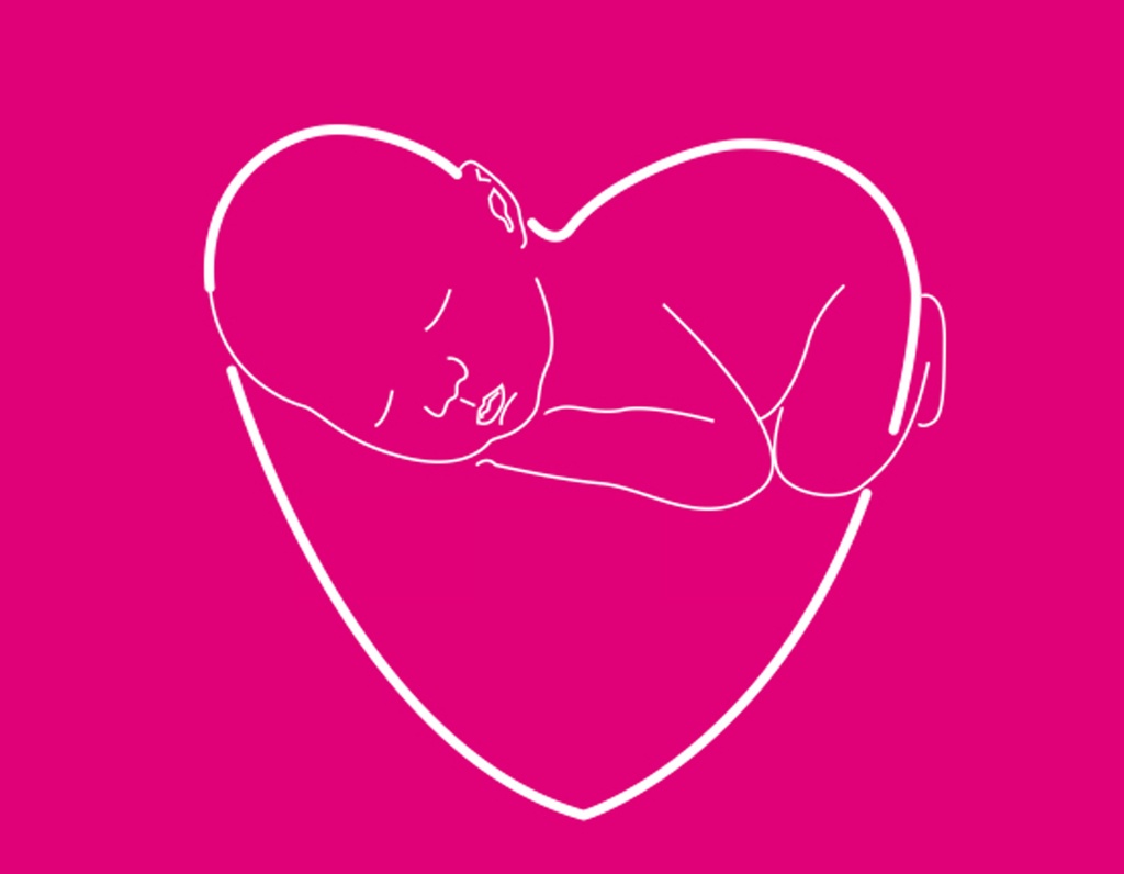 Naamkaartjes voor Meisjes (baby meisje in hart)