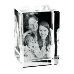3D rechthoekige glasblok met foto (100x200x50 (1-2 personen))