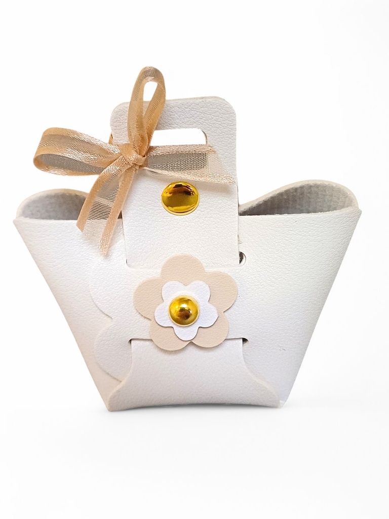 [689] Lederen tasje met bloem