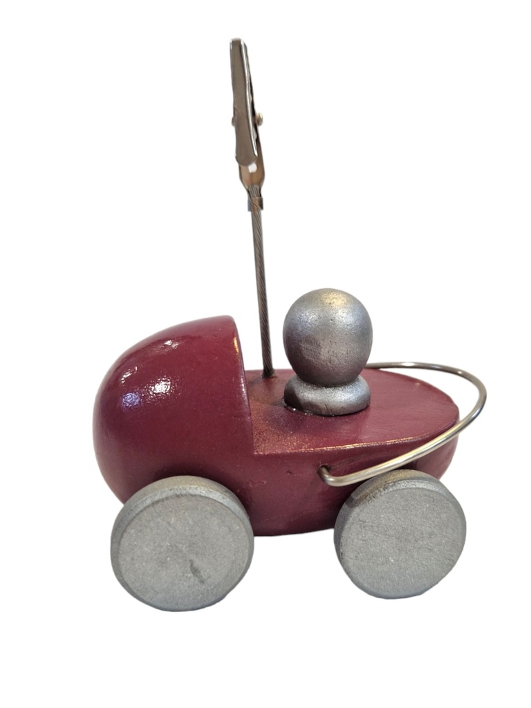 Kinderwagen hout spaarpot aubergine